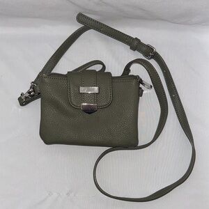 Olive Green Pebbled Crossbody Bag